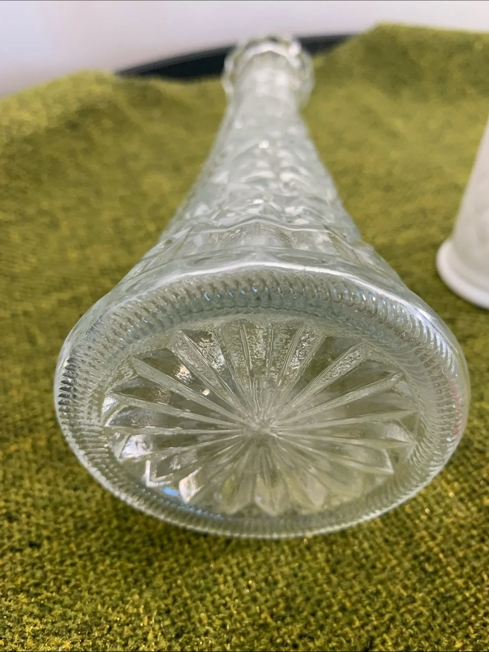 Anchor Hocking Clear & Hoosier Glass Milk White Pressed Glass Bud Vase Pair